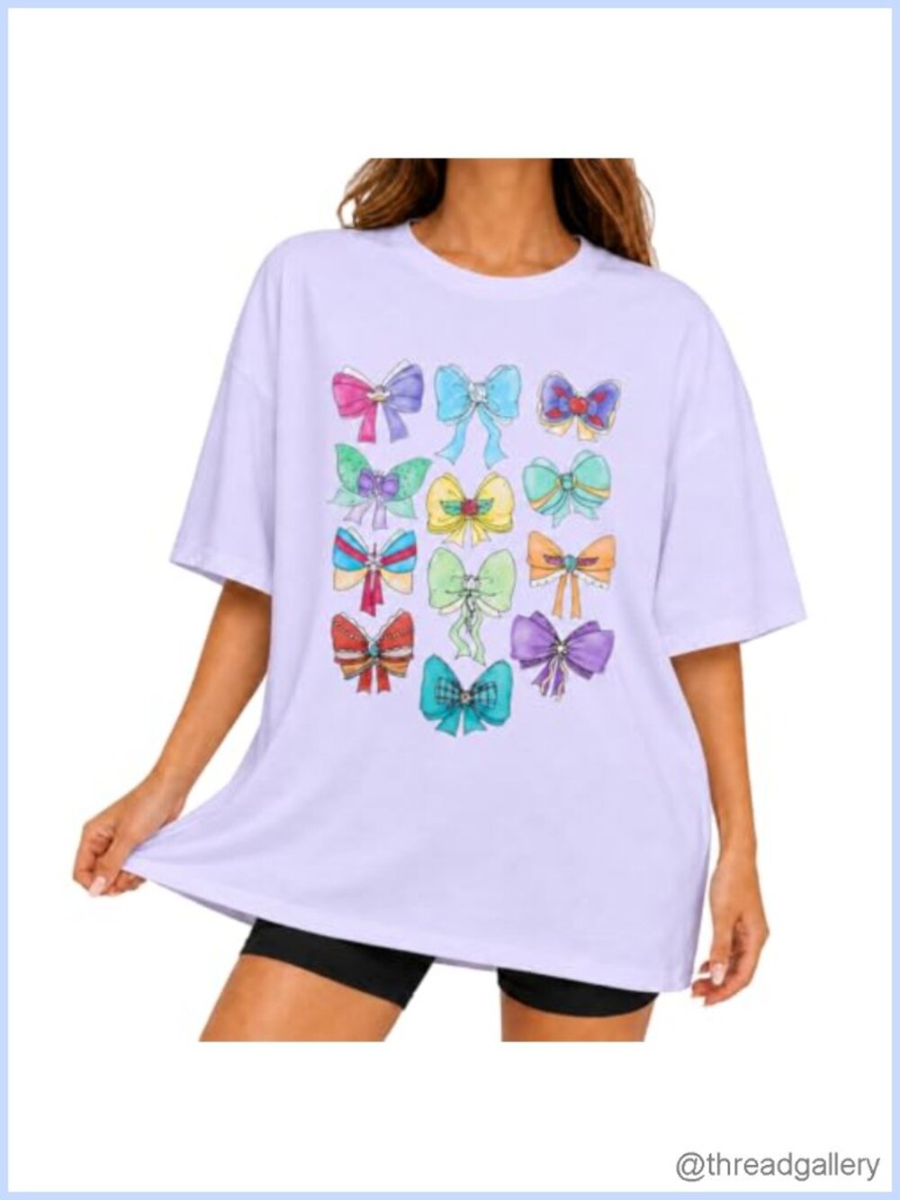 Oversized Princess Graphic T-Shirt Ribbons Bows Family Vacation Tee